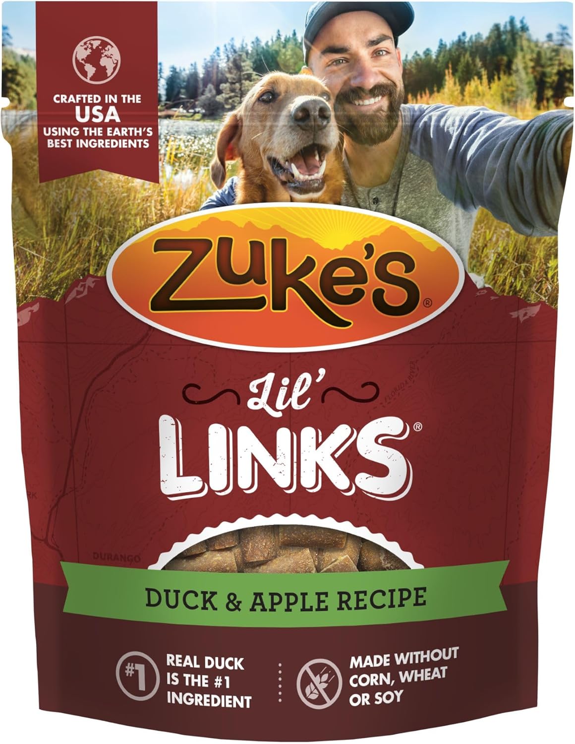 Zuke'S Lil' Links Grain Free Dog Treats Duck & Apple Recipe - 6 Oz. Bag