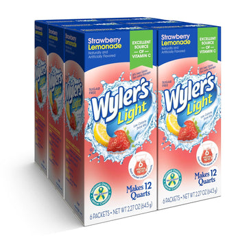 Wyler'S Light Pitcher Packs, Water Drink Mix, Strawberry Lemonade, 6 Boxes (36 Pitcher Packets)