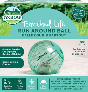 Oxbow Enriched Life Small Animal Toys - Fitness Ball Toy For Dwarf Hamsters & Mice (Run Around Ball)