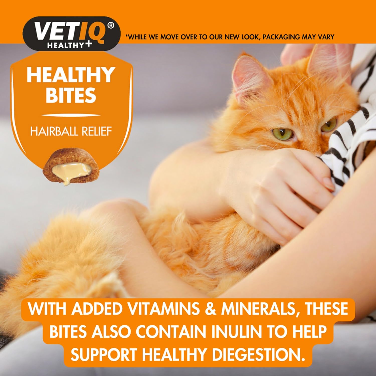 VETIQ Healthy Bites Hairball Relief Treats for Cats & Kittens 12+ Weeks, Help's Prevent & Remove Hairballs, High in Protein, 65 g (Pack of 8) :Pet Supplies