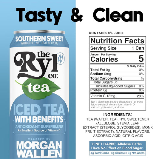 Ryl Iced Tea, Wallen'S Sweet Tea, Antioxidant Superblend, No Artifical Ingredients, 16.0 Fl Oz (12-Pack)