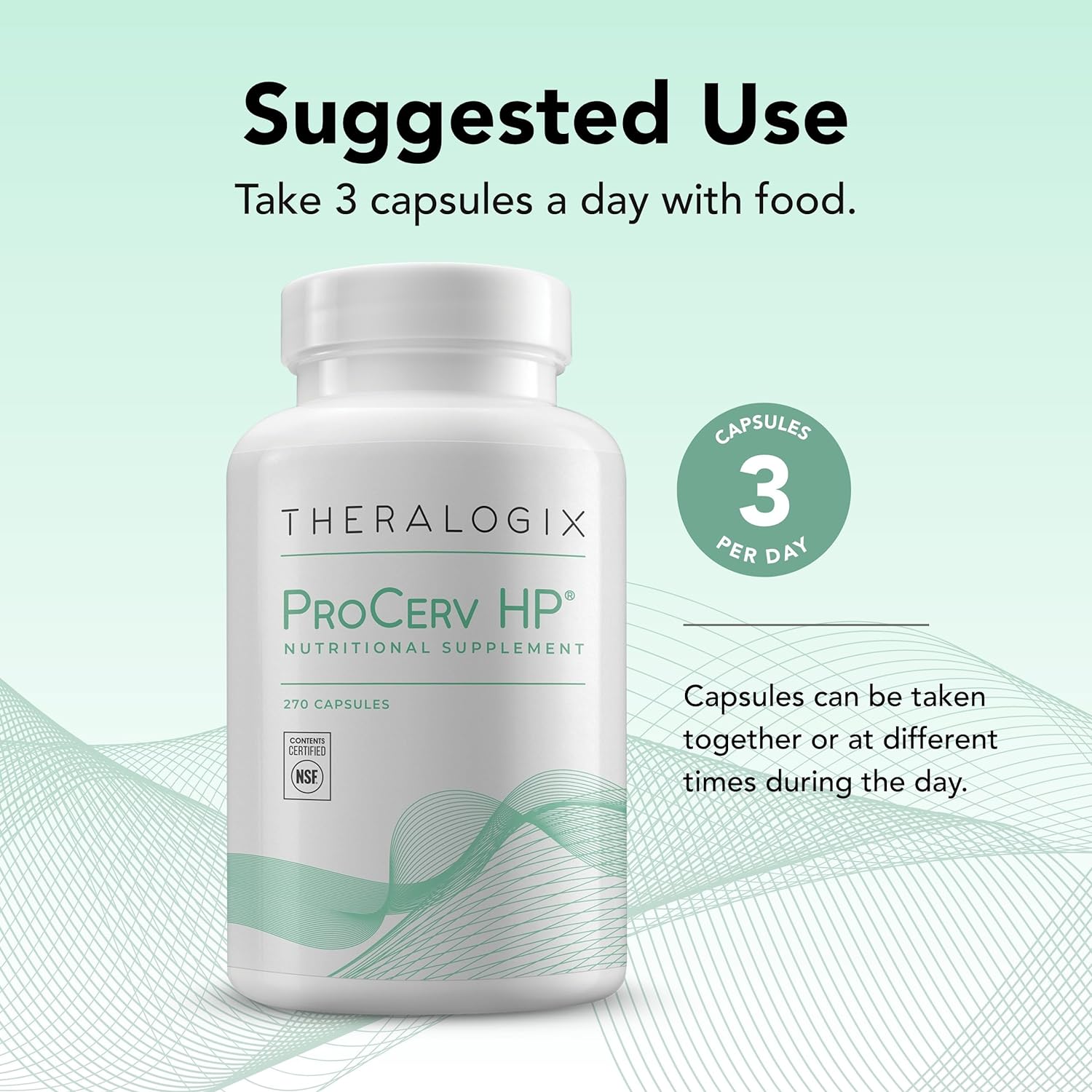 Theralogix ProCerv HP High-Potency Multivitamin - 90-Day Supply - Support for Women & Men - Immune Support Supplement - Includes Vitamin B, Vitamin C, Vitamin D & Zinc - NSF Certified - 270 Capsules : Health & Household