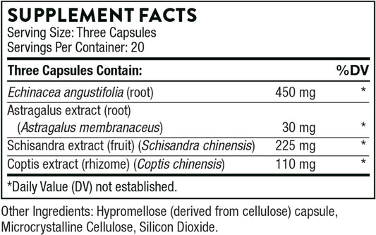 THORNE Phytogen - Immune Function Support with Echinacea, Astragalus, Schisandra, and Coptis - 60 Capsules