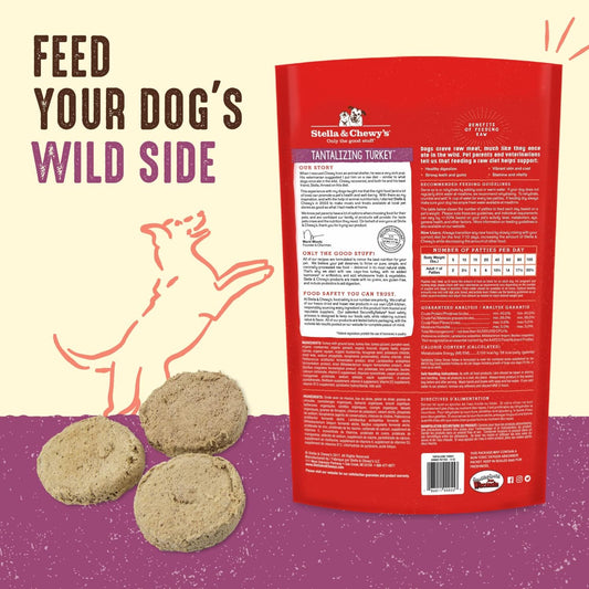Stella & Chewy'S Freeze Dried Raw Dinner Patties – Grain Free Dog Food, Protein Rich Tantalizing Turkey Recipe – 14 Oz Bag