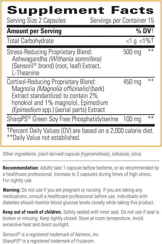 Integrative Therapeutics Cortisol Manager - Allergen-Free - Supplement With Ashwagandha And L-Theanine - Supports Relaxation & Calm To Support Restful Sleep* - 30 Tablets