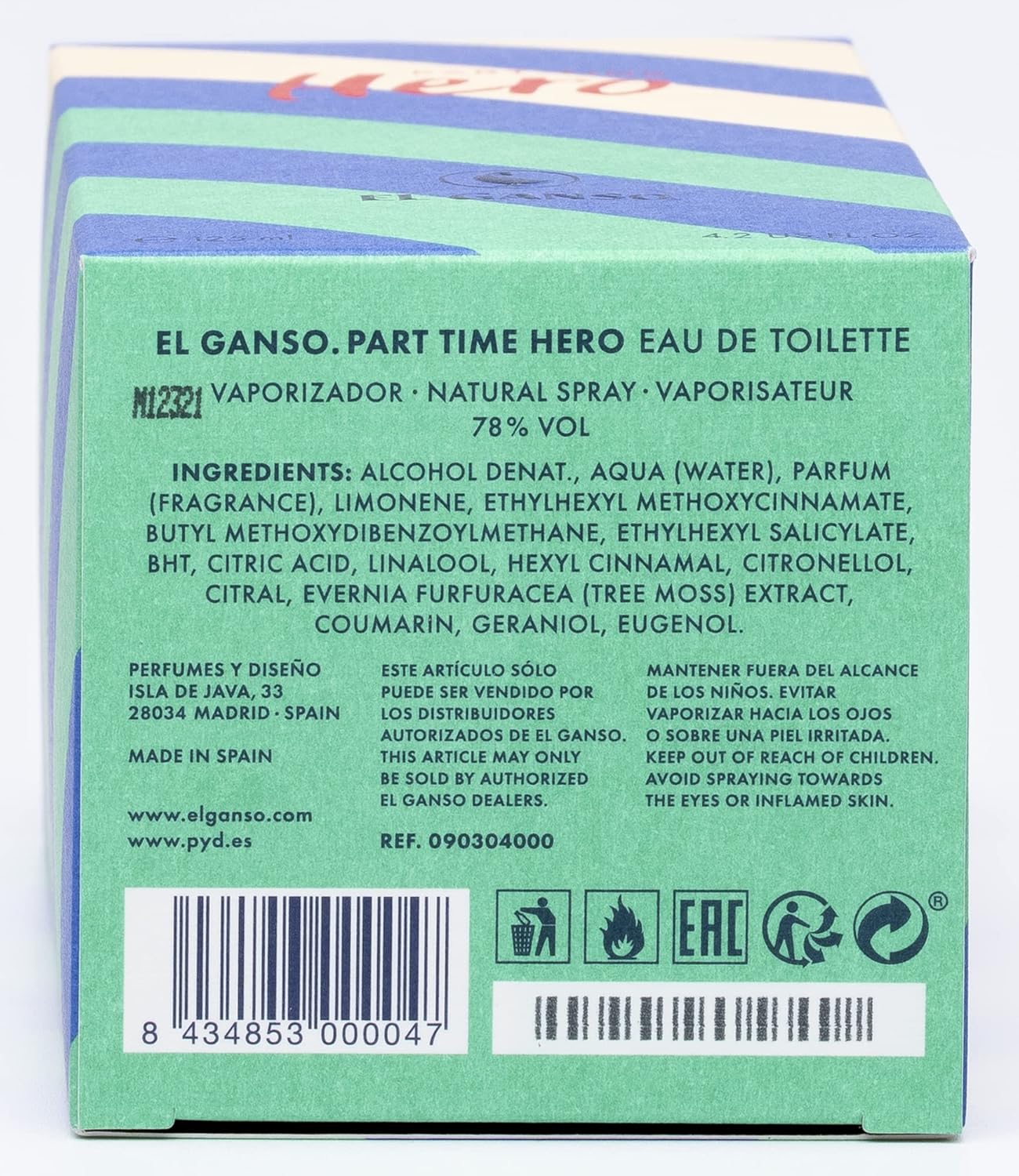 El Ganso Unisex'S Part Time Hero Eau De Toilette 125Ml Vaporizador The Goose Vaporizer, Negro, Only