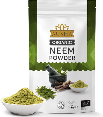 Ausha Organic Neem Powder 200G - Uk Certified Organic By Soil Association