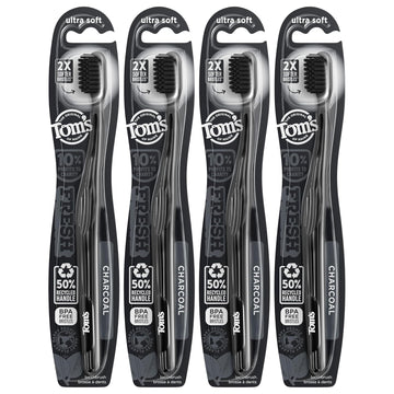 Tom'S Of Maine Gentle Charcoal Toothbrush, Soft, 4-Pack (Packaging May Vary)