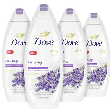 Dove Body Wash For Softer And Smoother Skin After Just One Use Lavender Oil And Chamomile Stress Relieving And Calming 22 Oz, 4 Count