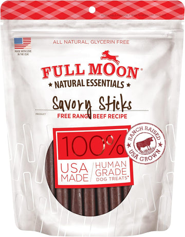 Full Moon All Natural Human Grade Dog Treats, Essential Beef Savory Sticks, 22 Ounce, 1.375 Pound (Pack Of 1)