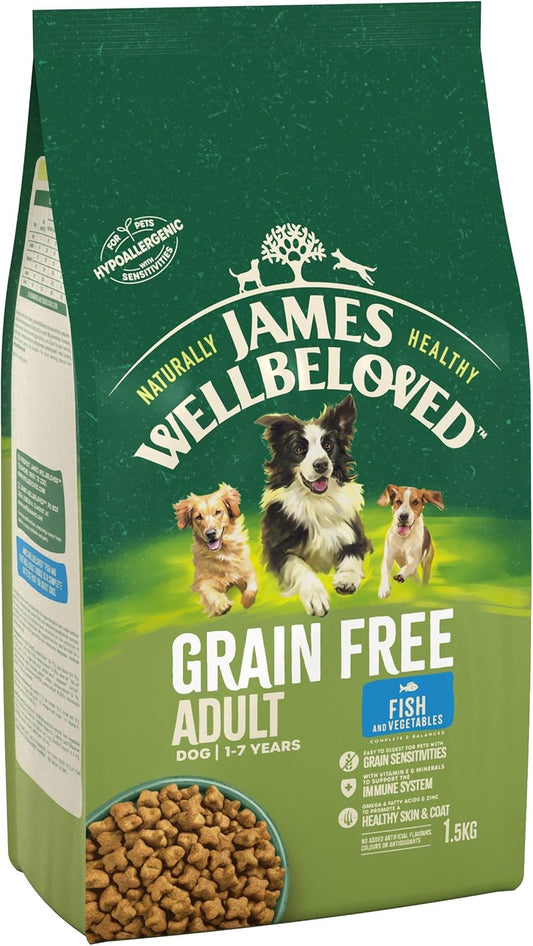 James Wellbeloved Complete Dry Adult Dog Food Fish and Vegetable, 1.5 kg?02JWFVS1.5