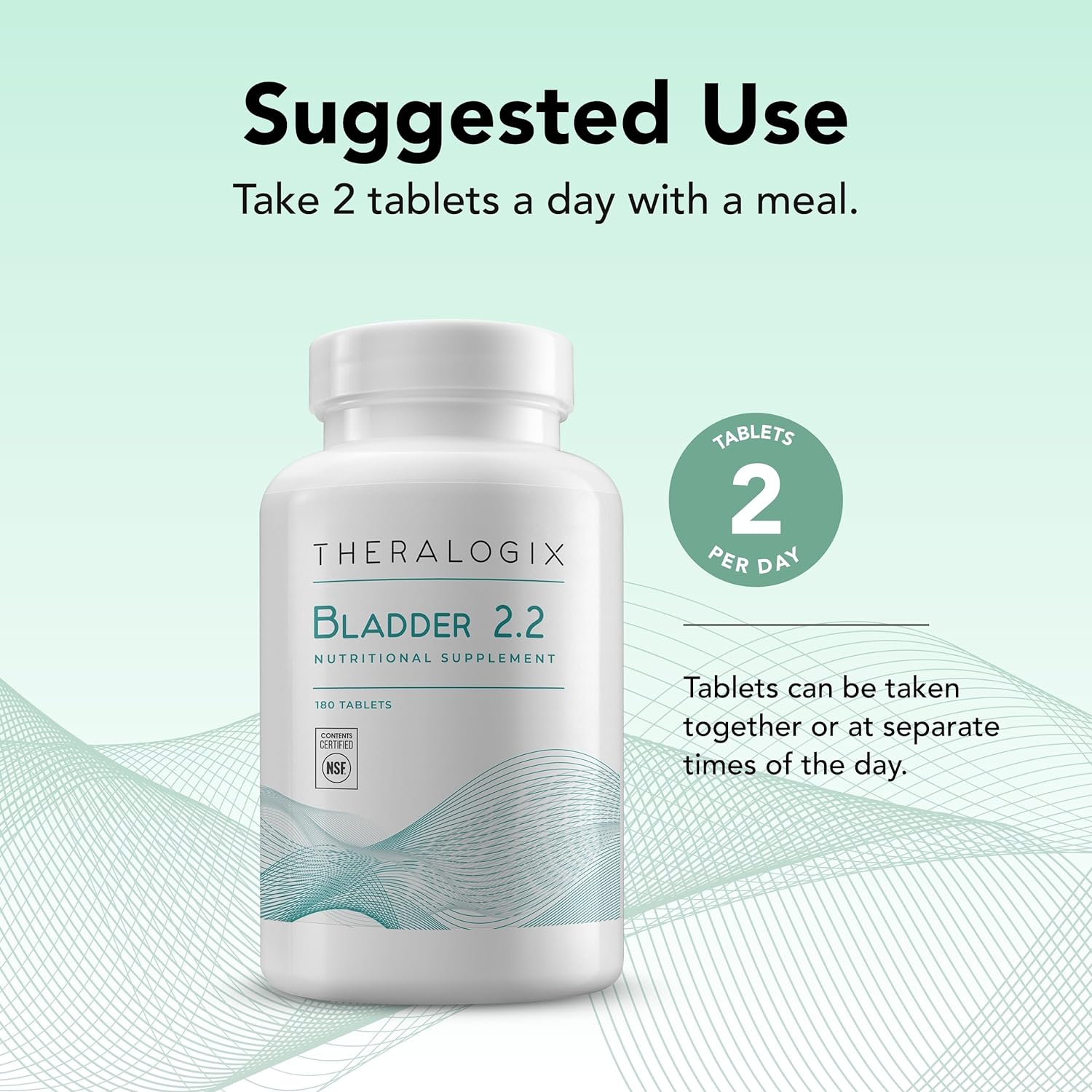 Theralogix Bladder 2.2 Multivitamin & Multimineral Supplement - 90-Day Supply - Bladder Support Supplement for Men & Women - Vitamins A, C, D, E, Zinc & More - NSF Certified - 180 Tablets : Health & Household