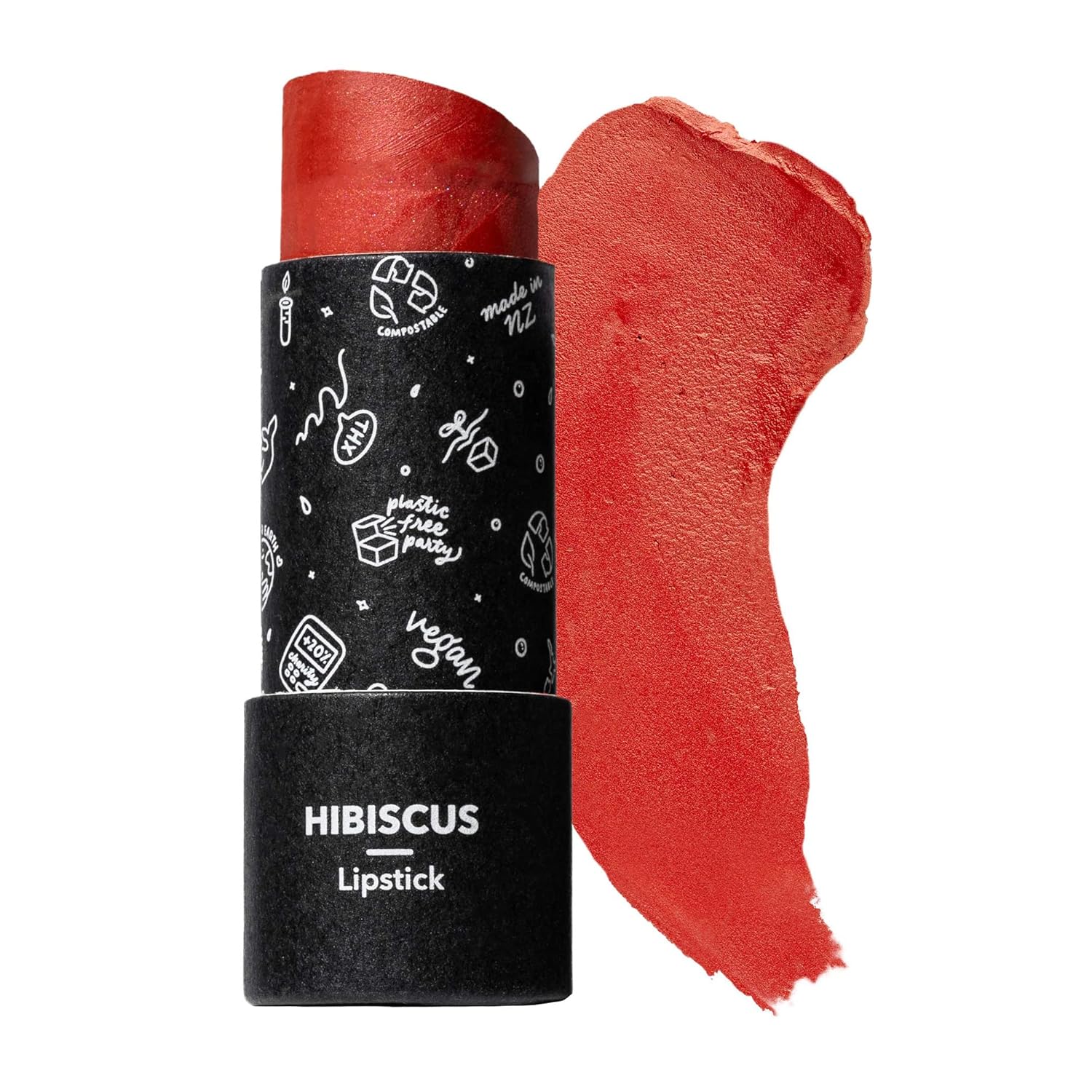 Ethique Hibiscus Satin Matte Lipstick - Vibrant Coral - Plastic-Free, Vegan, Cruelty-Free, Eco-Friendly, 0.28 Oz (Pack Of 1)