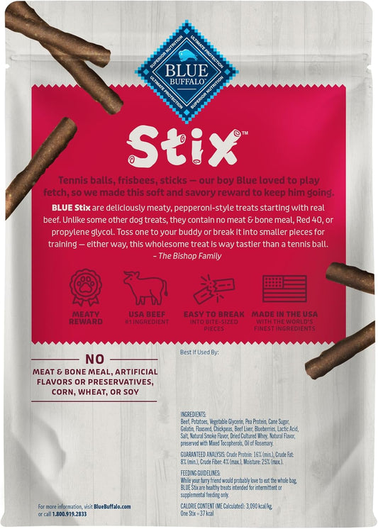 Blue Buffalo Stix Pepperoni-Style Dog Treats Made With Natural Ingredients, Beef Recipe, 13-Oz. Bag