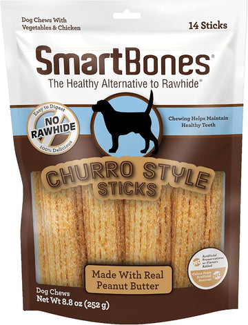 Smartbones No Artificial Colors Or Preservatives Churro-Style Chews, Treat Your Dog With Real Chicken And Vegetables