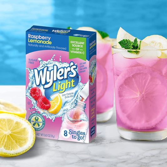 Wyler'S Light Singles To Go Drink Mix, Raspberry Lemonade, 6 Pack (48 Drink Sticks Total)