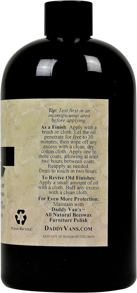 Daddy Van's All Natural Hemp Oil Wood Finish and Restorer (32 oz.)