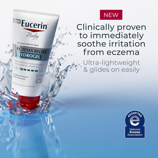 Eucerin Baby Eczema Relief Hydrogel For Dry, Itchy, Eczema-Prone Skin, Fragrance Free And Steroid Free Body Moisturizer For Dry Skin, 5 Fl Oz Tube