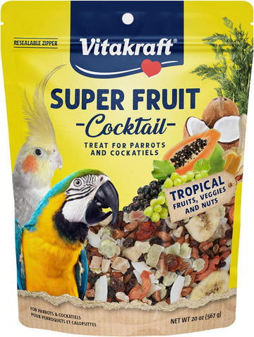 Vitakraft Fresh Super Fruit Cocktail - Tropical Parrot Fruit Blend - Parrot And Parakeet Treats Browns 1.25 Pound (Pack Of 1)