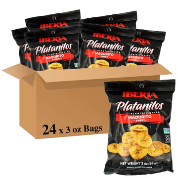 Iberia Naturally Sweet Plantain Chips, 3 Oz (Pack Of 24)