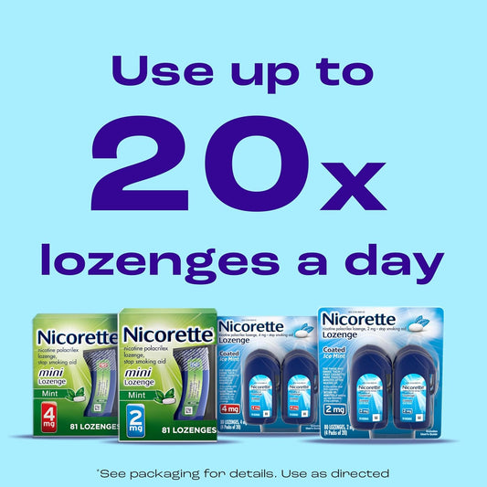 Nicorette 2 Mg Coated Nicotine Lozenges To Help Stop Smoking - Ice Mint Flavored Stop Smoking Aid, 80 Count