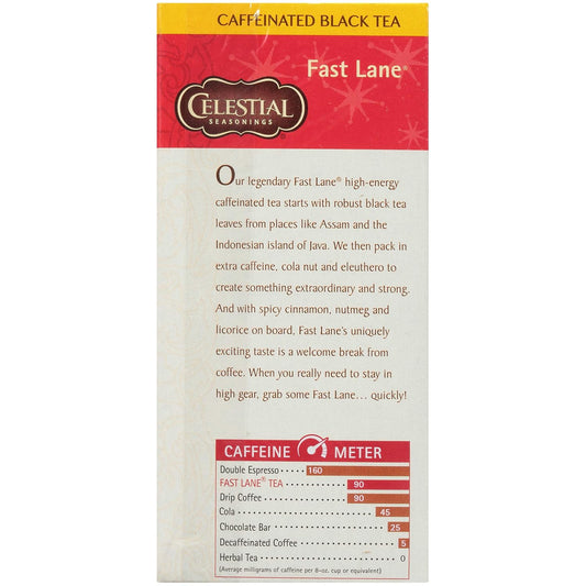 Celestial Seasonings Fast Lane Caffeinated Black Tea, 20 Count (Pack Of 6)