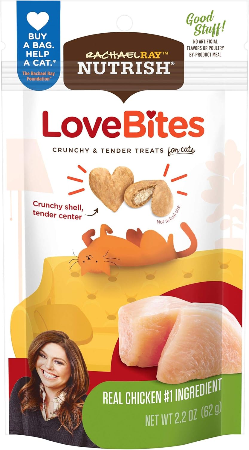 Rachael Ray Nutrish Love Bites Cat Treats, Chicken, 2.2 Ounce (Pack Of 12)