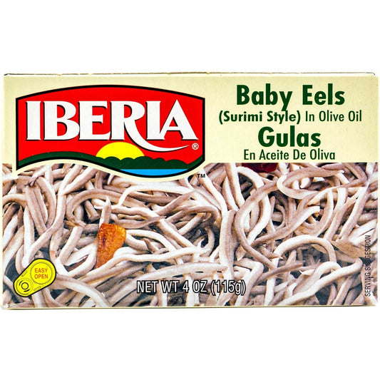 Iberia Baby Eels in Olive Oil, 4 oz Surimi Style Angulas