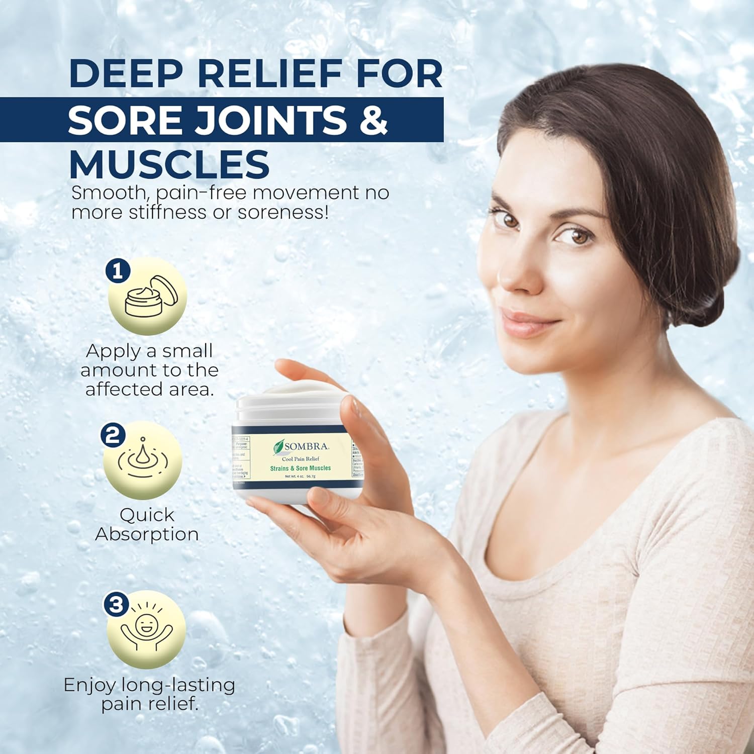 Sombra Cool Pain Relief Gel Cold Pain Relief For Swelling, Growing Pains, Soreness, Post-Workout, Vegan Formula Free Of Artificial Fragrances, Dyes, Nsaid, Wax, Petroleum, Alcohol - 8Oz Jar : Health & Household