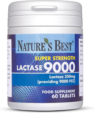 Super Strength Lactase Tablets 9000 Fcc Enzyme Units | Max Strength Digestive Enzyme | 60/180 Tablets | Helps Digest Lactose In Milk & Dairy | Support For Lactose Intolerance | Uk Made (180 Tablets)