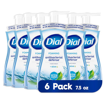 Dial Antibacterial Foaming Hand Wash, Spring Water, 7.5 Fl Oz (Pack Of 6)