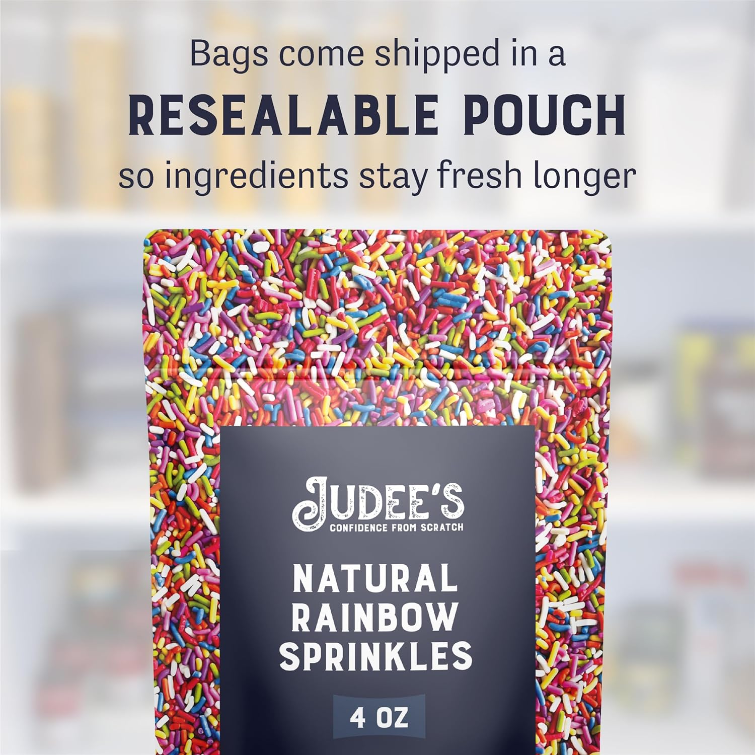 Judee's Natural Rainbow Sprinkles 4 oz - Gluten-Free and Nut-Free - Brighten Up Your Baked Goods - Great for Cookie and Cake Decoration - Use for Baking and as Dessert and Ice Cream Toppings : Grocery & Gourmet Food