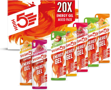 High5 Energy Gel Pouches - Carb Gels Running Accessories For Endurance Fuel - Natural Fruit Juice & Caffeine-Free Vegan Energy Gel - Glucose Shot To Boost Sports Performance (Berry, 6 X 40G)