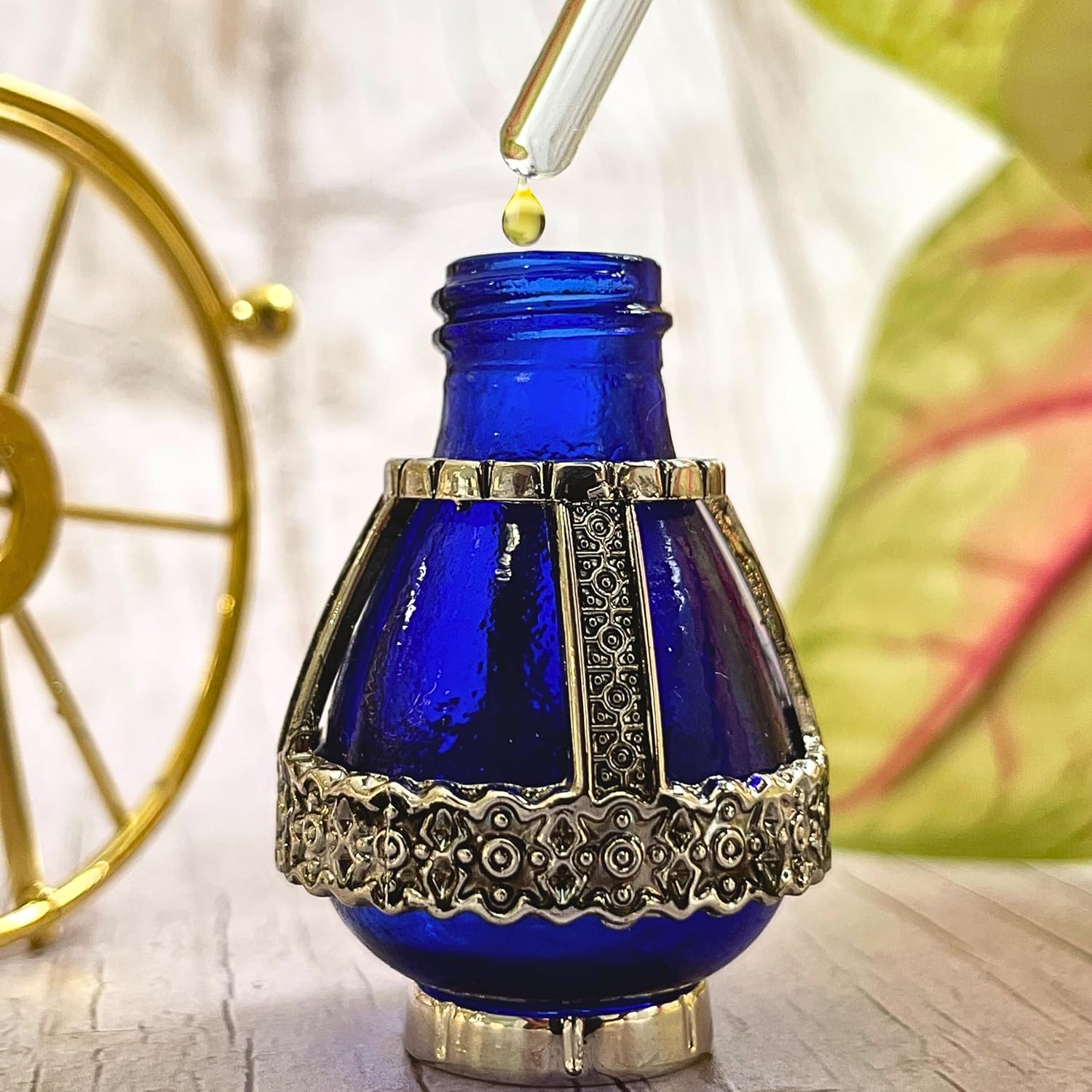 Spikenard Anointing Prayer Oil In Reusable Blue Cobalt Glass Vial 0.24Fl.Oz/7Ml