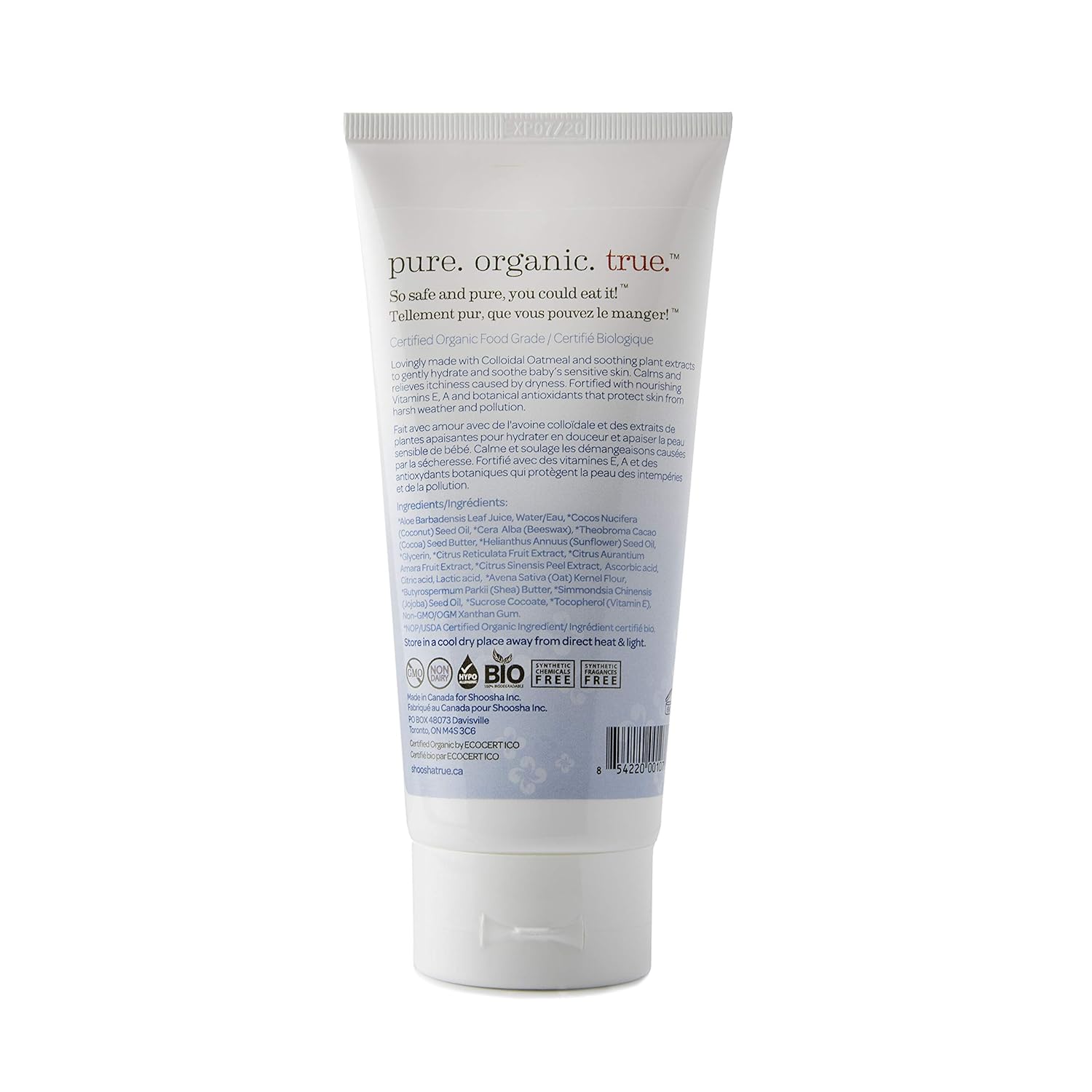 Shoosha Sensitive Skin Organic Face & Body Lotion Unscented : Beauty & Personal Care