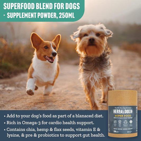 Herbal Dog Co Superfood Blend, 250ml - Dog Vitamins & Supplements for Dogs & Puppies - Dog Multivitamin Powder - All-Natural, Vegan, Made in UK?5060673050349