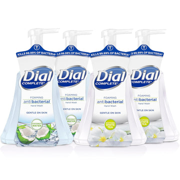 Dial Complete Antibacterial Foaming Hand Wash, Coconut Water/Soothing White Tea, 15 Fl Oz (Pack Of 4)