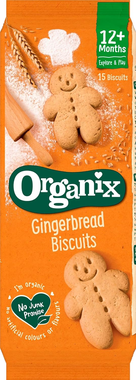 Organix Gingerbread Biscuits, Organic Toddler Snack, 12+ Months, 135 g Box (Pack of 6) : Amazon.co.uk: Grocery