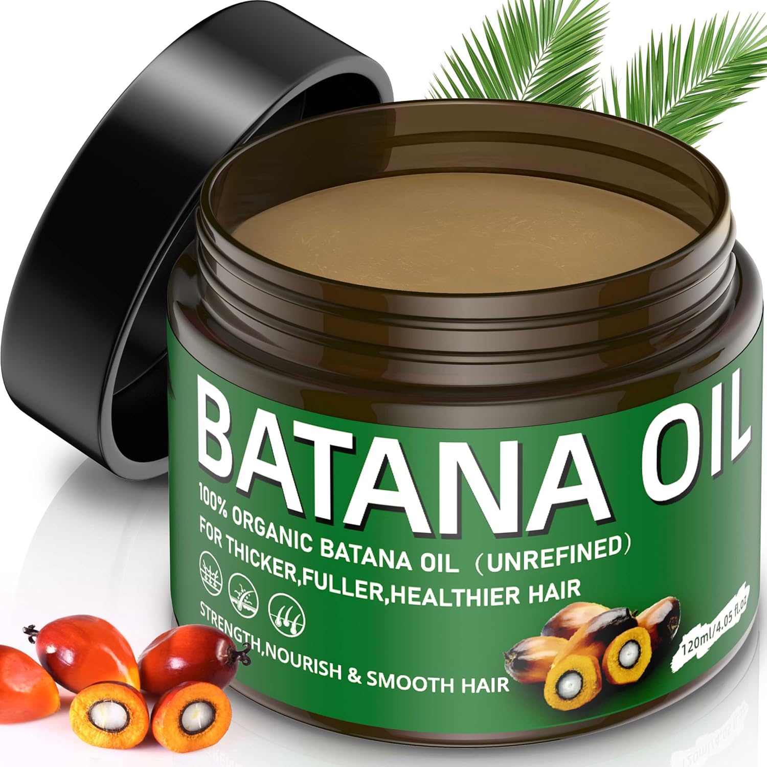 Dr. Sebi Batana Oil For Hair Growth - 100% Organic, Repairs Damaged Hair, Prevents Loss & Enhances Thickness - 4.05 Oz