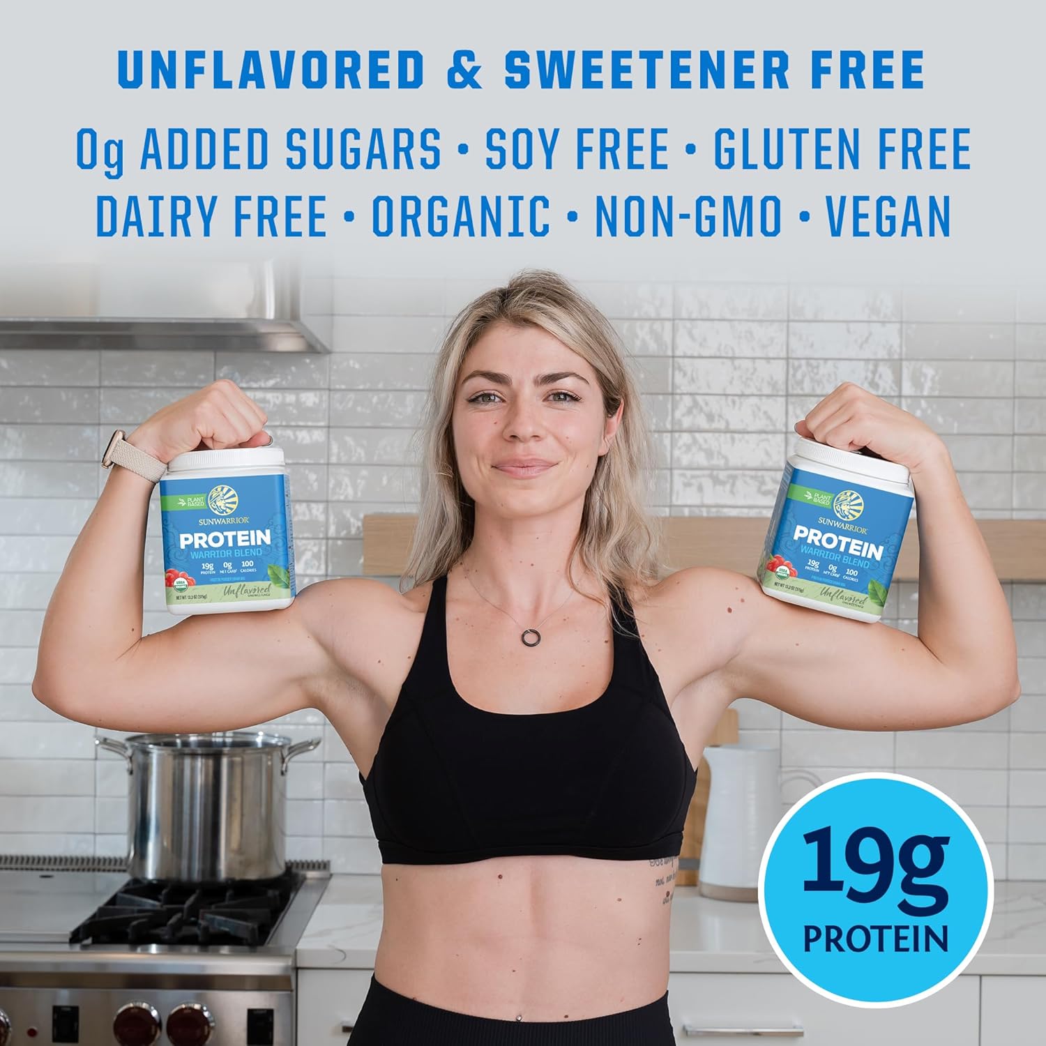 Sunwarrior Vegan Protein Powder Plant-Based Protein Powder USDA Organic | BCAA Amino Acid Hemp Seed | Keto Friendly Soy, Dairy, Gluten & Synthetic Free Non-GMO | Unflavored 15 Servings 19g Protein : Health & Household