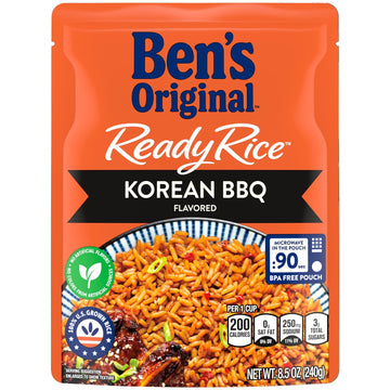 BEN'S ORIGINAL Ready Rice Korean BBQ Flavored Rice, Easy Dinner Side, 8.5 OZ Pouch (Pack of 12)
