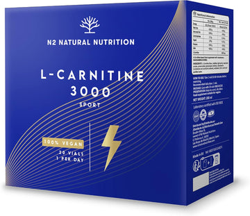 L-Carnitine 3000 Pure 40 Ampoules Pre-Workout Booster. For Strength, Fitness, Sport. Fat Burner Increases Performance. Vegan Certified Ce. N2 Natural Nutrition