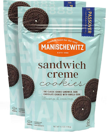 Manischewitz Grain Free Gluten Free Sandwich Cookies, 5.5oz (2 Pack) Dairy Free Creme Filled Duplex Cookies, Tastes Like The Real Thing!!