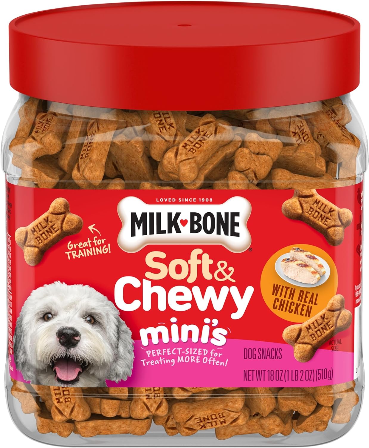 Milk-Bone Soft & Chewy Mini’S Dog Treats, Chicken, 18 Ounce Made With Real Chicken Breast