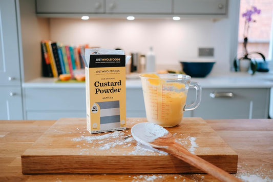 Just Wholefoods Original Vanilla Custard Powder 6 X 100G | Gluten Free, Vegan, Use Any Milk | No Added Salt, Artificial Colours Or Flavours | Enough Custard Powder To Make Up To 30 Pints Of Custard