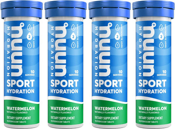 Nuun Sport Electrolyte Tablets for Proactive Hydration, Watermelon, 4