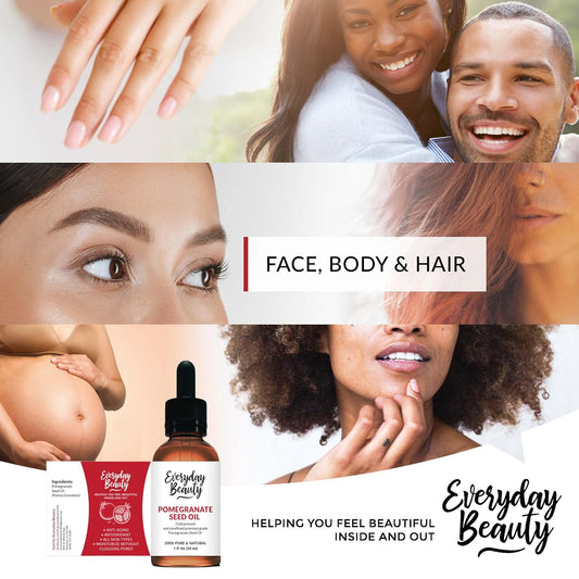 Pomegranate Seed Oil - 1 Fl Oz Glass Bottle & Dropper - 100% Pure And All Natural Cold Pressed Moisturizing Oil For Face Skin And Hair