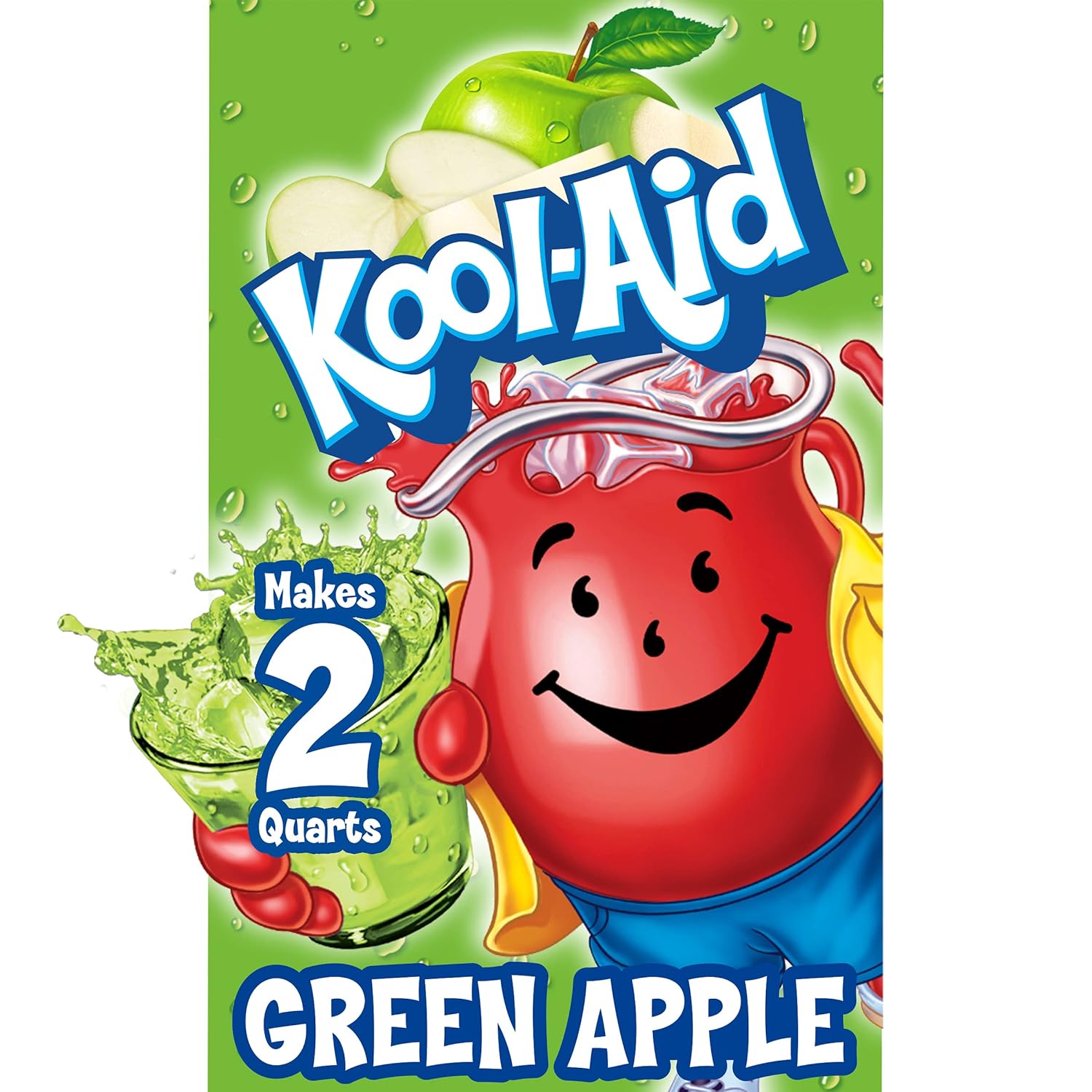 Kool-Aid Unsweetened Caffeine Free Green Apple Zero Calories Powdered Drink Mix Pitcher Packets , 48 Count ( Pack Of 4 )