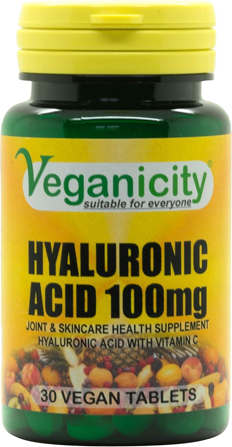 Veganicity Hyaluronic Acid 100Mg : Bone & Joint Health Nutrient : 30 Tablets