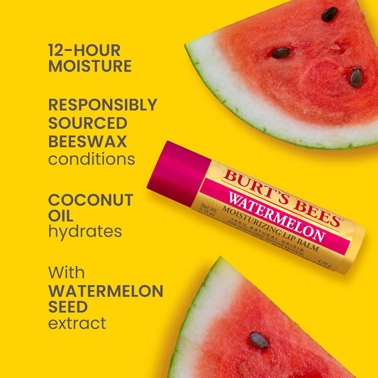 Burt'S Bees Lip Balm Gift Set, Pomegranate, Strawberry, Dragonfruit Lemon, Watermelon, Bee Mine, 4X4.25G